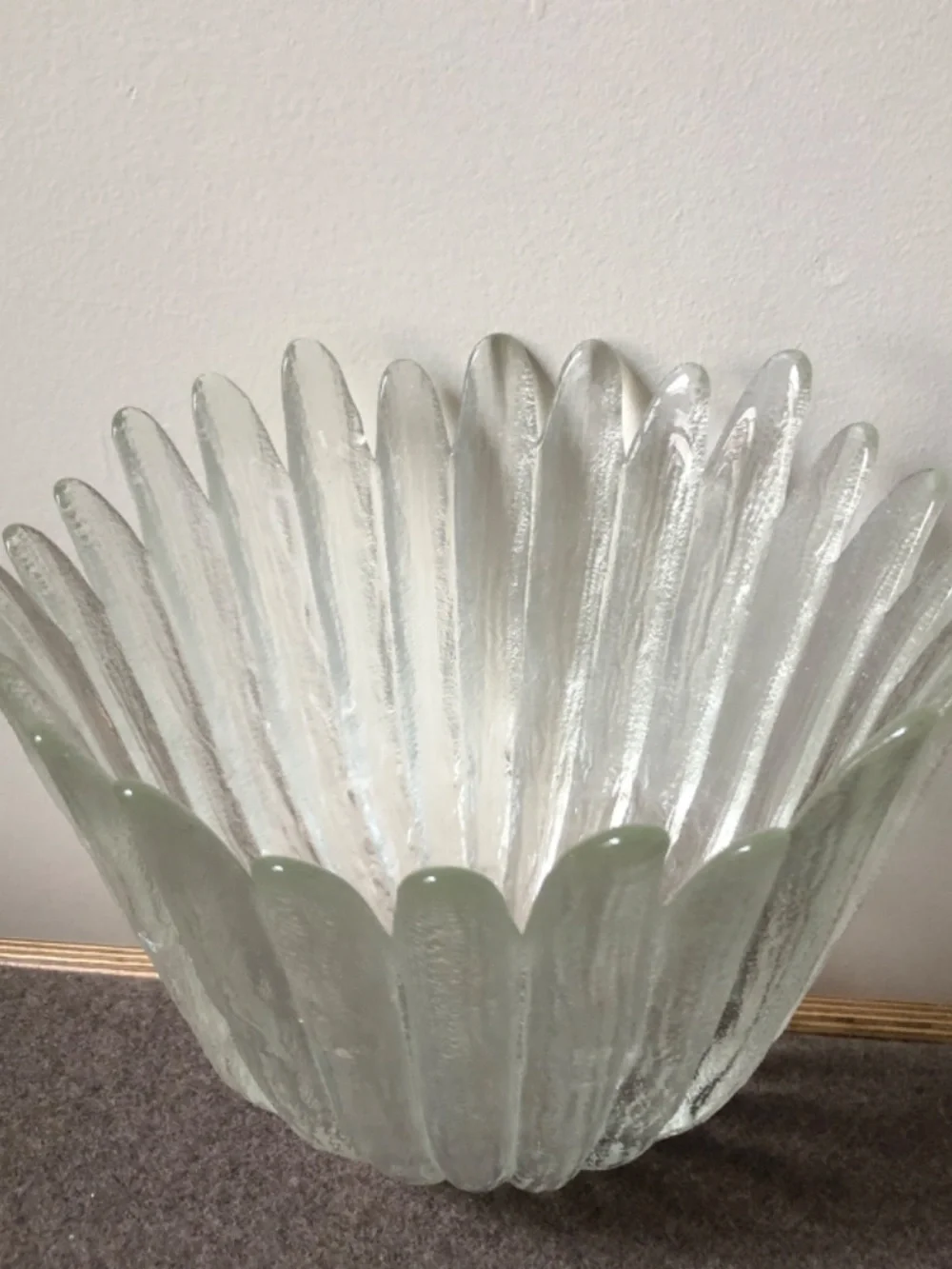 Vintage 1960s Holmegaard Textured Glass Petal Bowl Designed by Sidse Werner